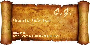 Osvald Gábor névjegykártya
