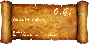 Osvald Gábor névjegykártya